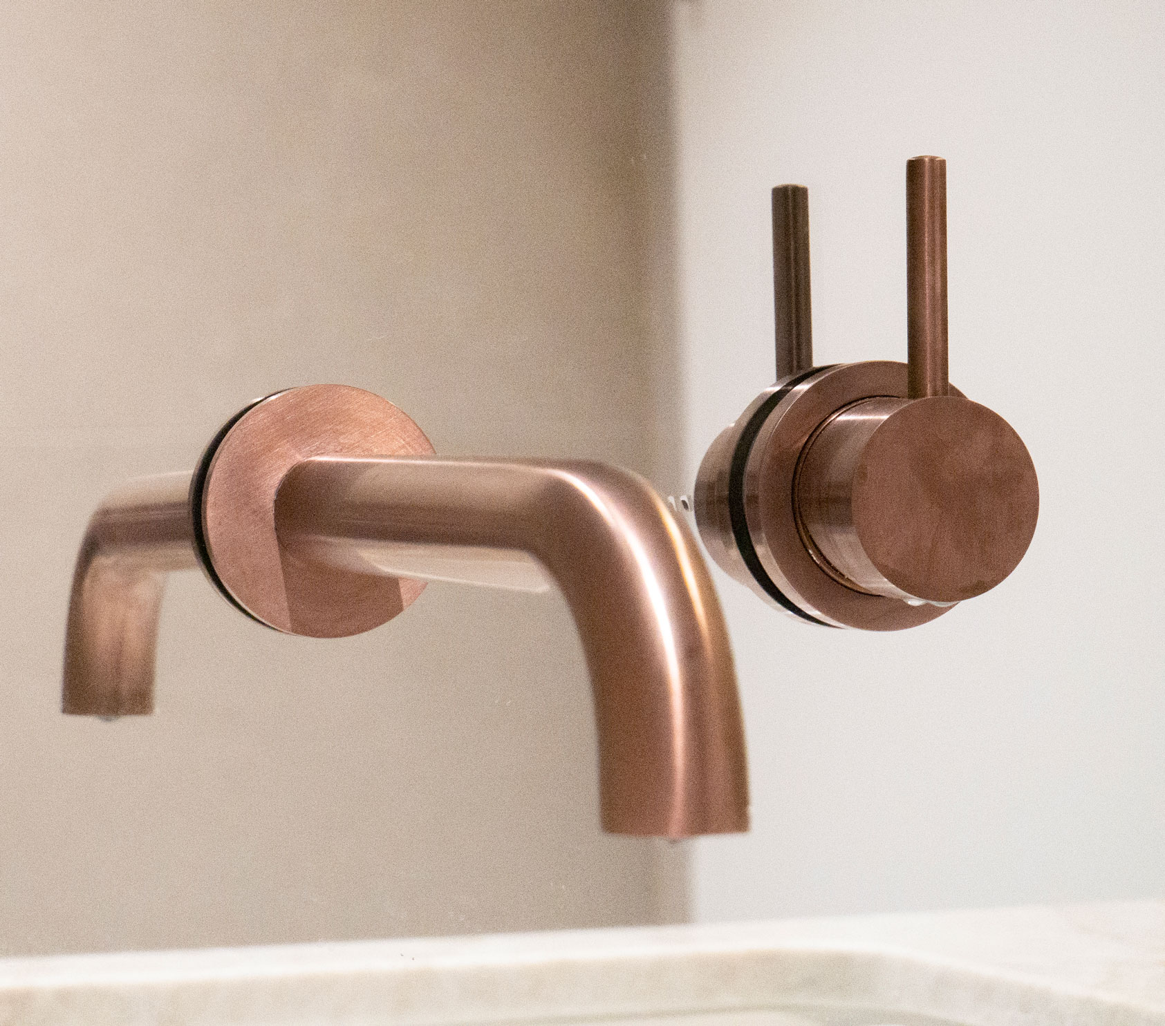 58 Clara Street South Yarra by Mike and Morlly Architects — copper tapware detail 58 Clara Street South Yarra by Mike and Morlly Architects — copper tapware detail