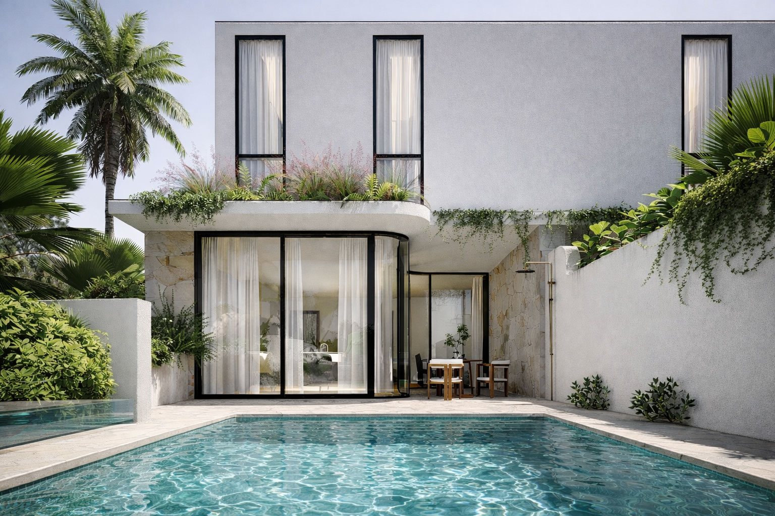 Modern home with pool and seamless indoor-outdoor connection